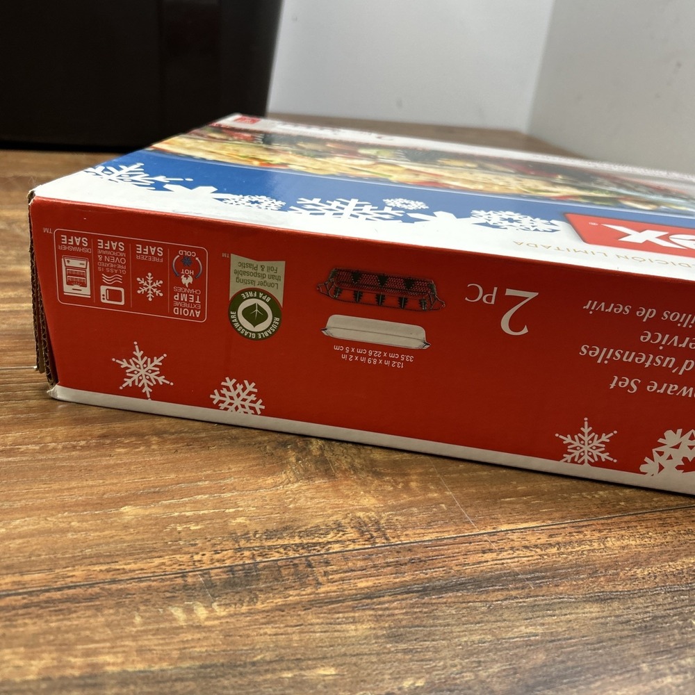 Pyrex Christmas Tree Basket Holiday Serveware 2 Piece Set Limited Edition NEW‎ - Picture 13 of 14
